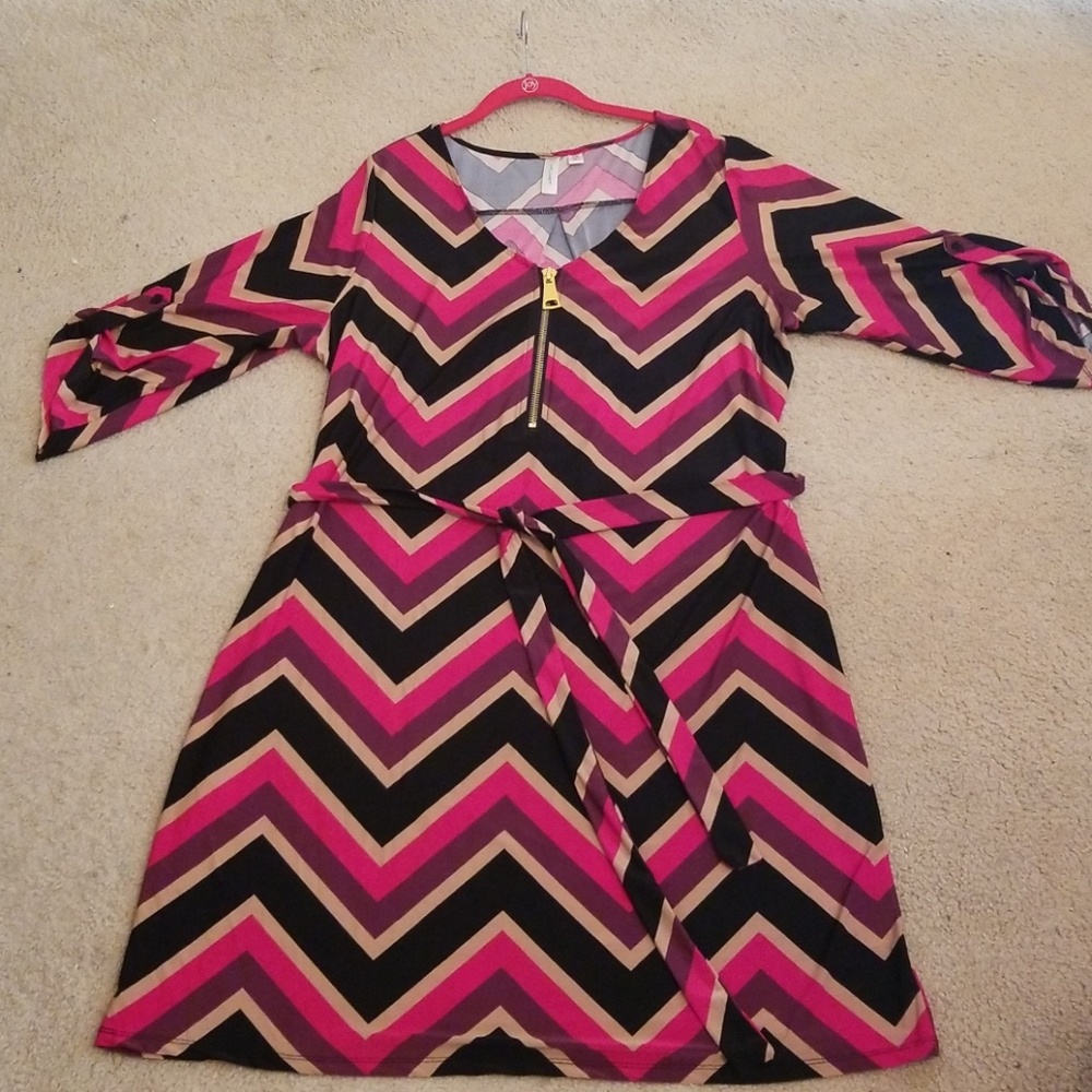 Chevron patterned dress